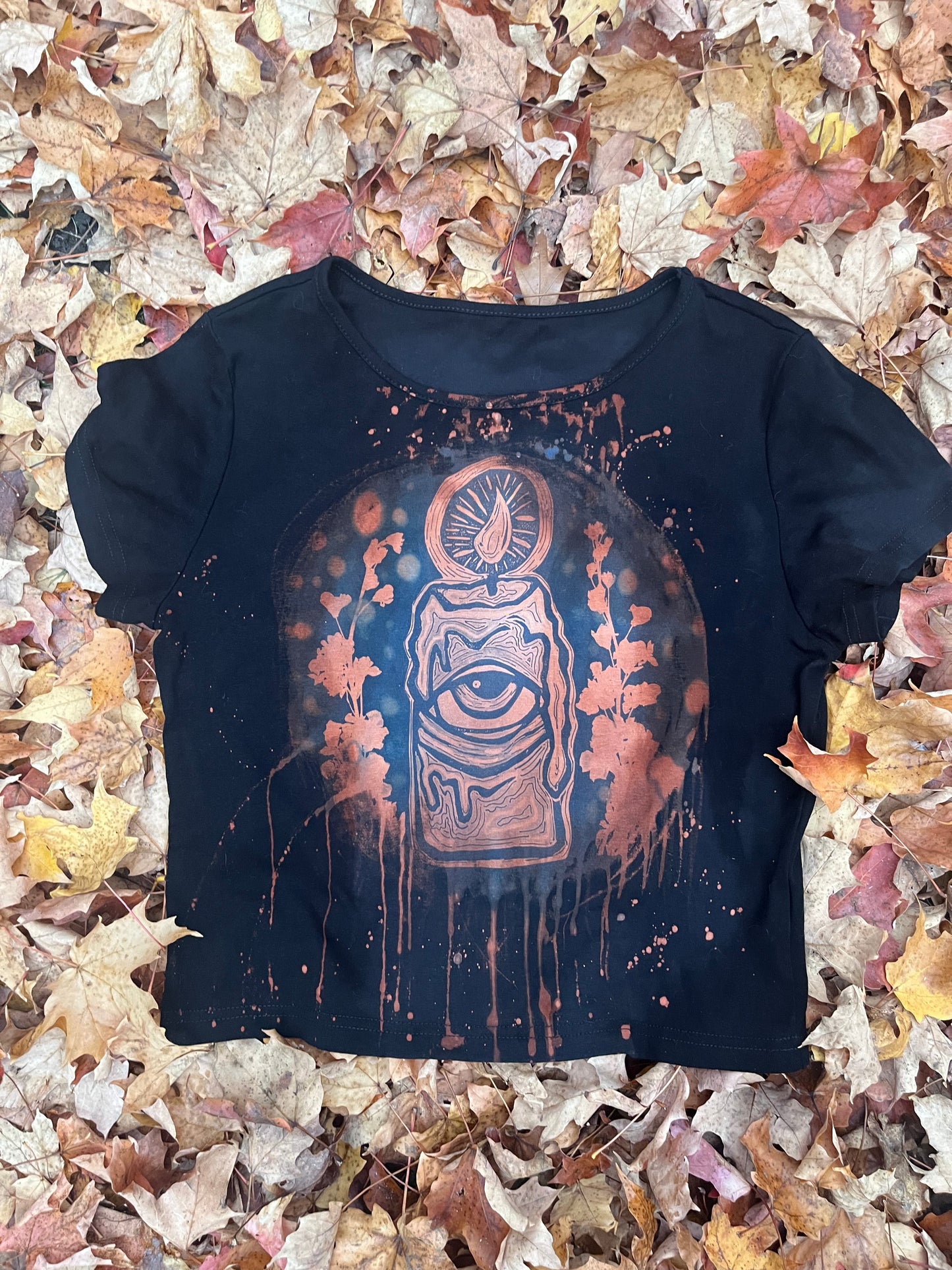 Candle print crop top